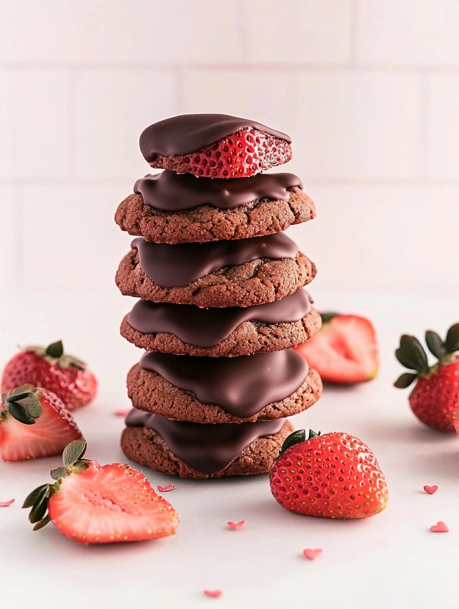 Chocolate Covered Strawberry Cookies Perfect For Your Sweetheart