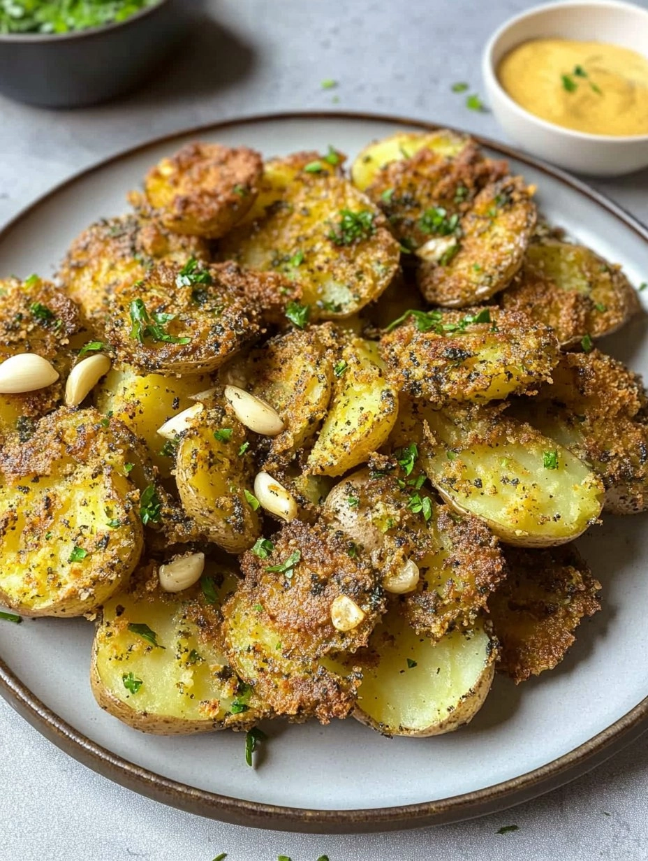 Crispy Smashed Potatoes with Garlic & Za'atar 116 Crispy Smashed Potatoes with Garlic & Za'atar