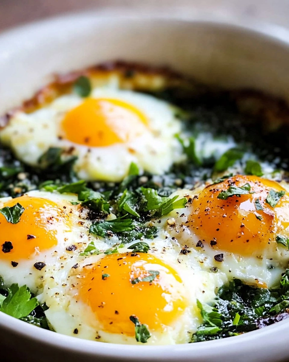 Easy Baked Eggs Florentine