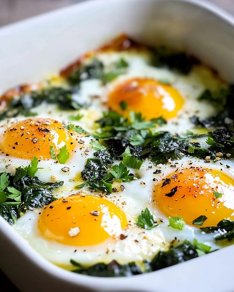 Easy Baked Eggs Florentine