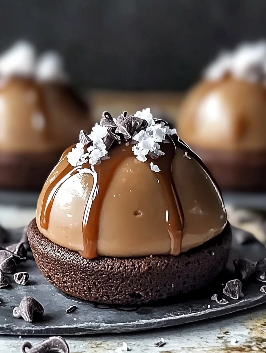 Easy Caramel Chocolate Mousse Domes 