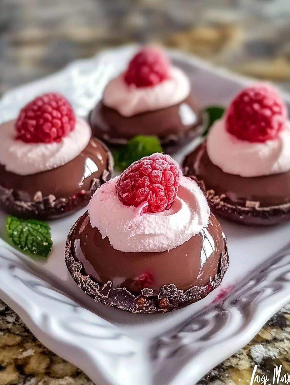Easy Chocolate Raspberry Mousse Domes