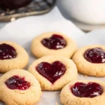 Easy-Jam-Thumbprint-Cookies-with-a-Heart-Shaped-Twist-Recipe