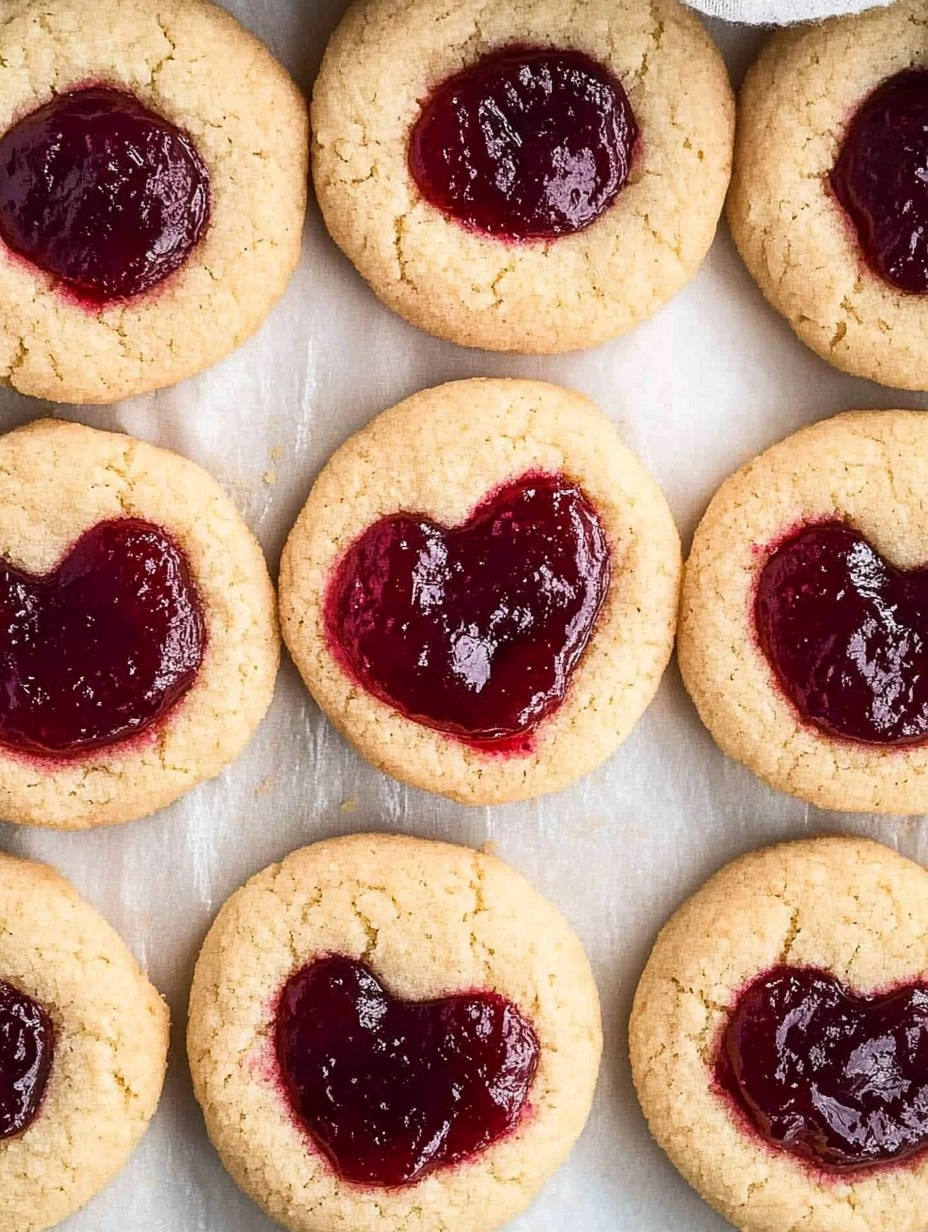 Easy Jam Thumbprint Cookies with a Heart-Shaped Twist
