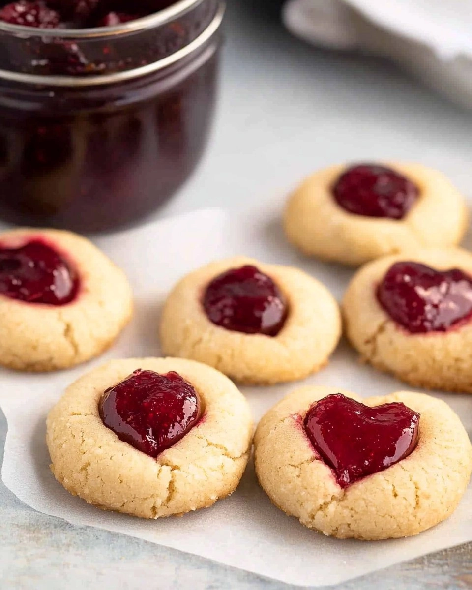 Easy Jam Thumbprint Cookies with a Heart-Shaped Twist