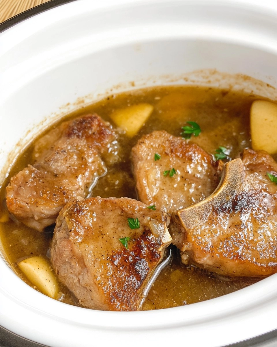 Fall-Apart Tender Crockpot Apple Pork Chops