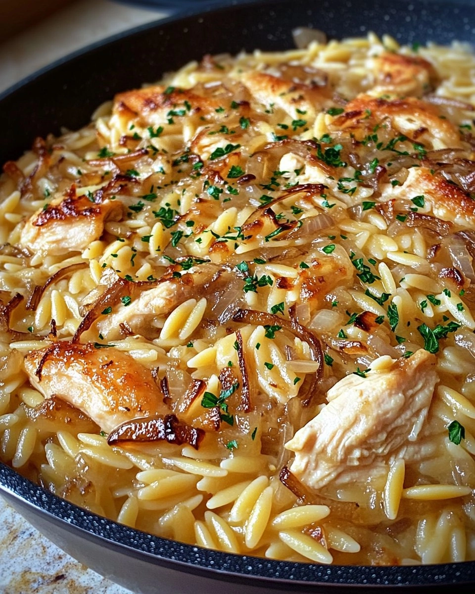 French Onion Chicken Orzo