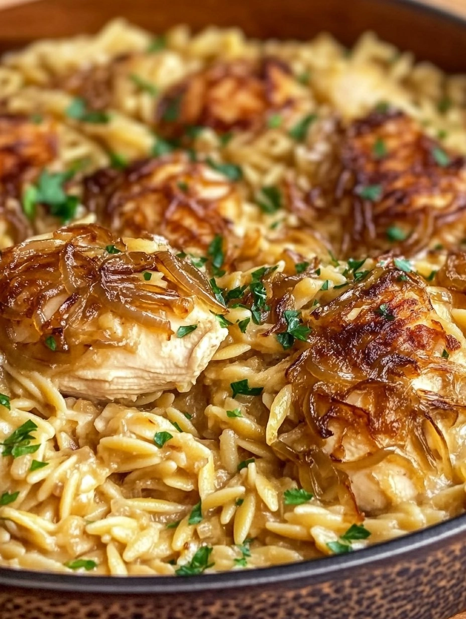 French Onion Chicken Orzo