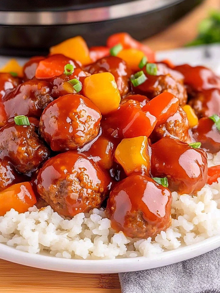 Healthy Crockpot Hawaiian Meatballs