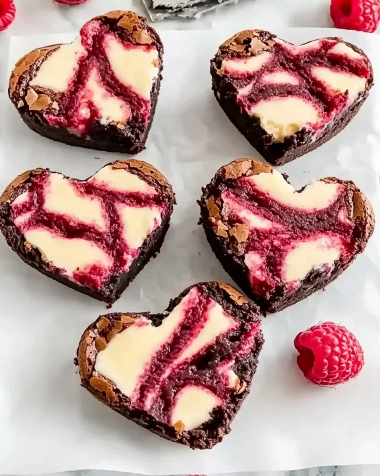 Heart-Shaped-Brownies-with-Raspberry-Swirl-and-Cheesecake-Topping-Recipe