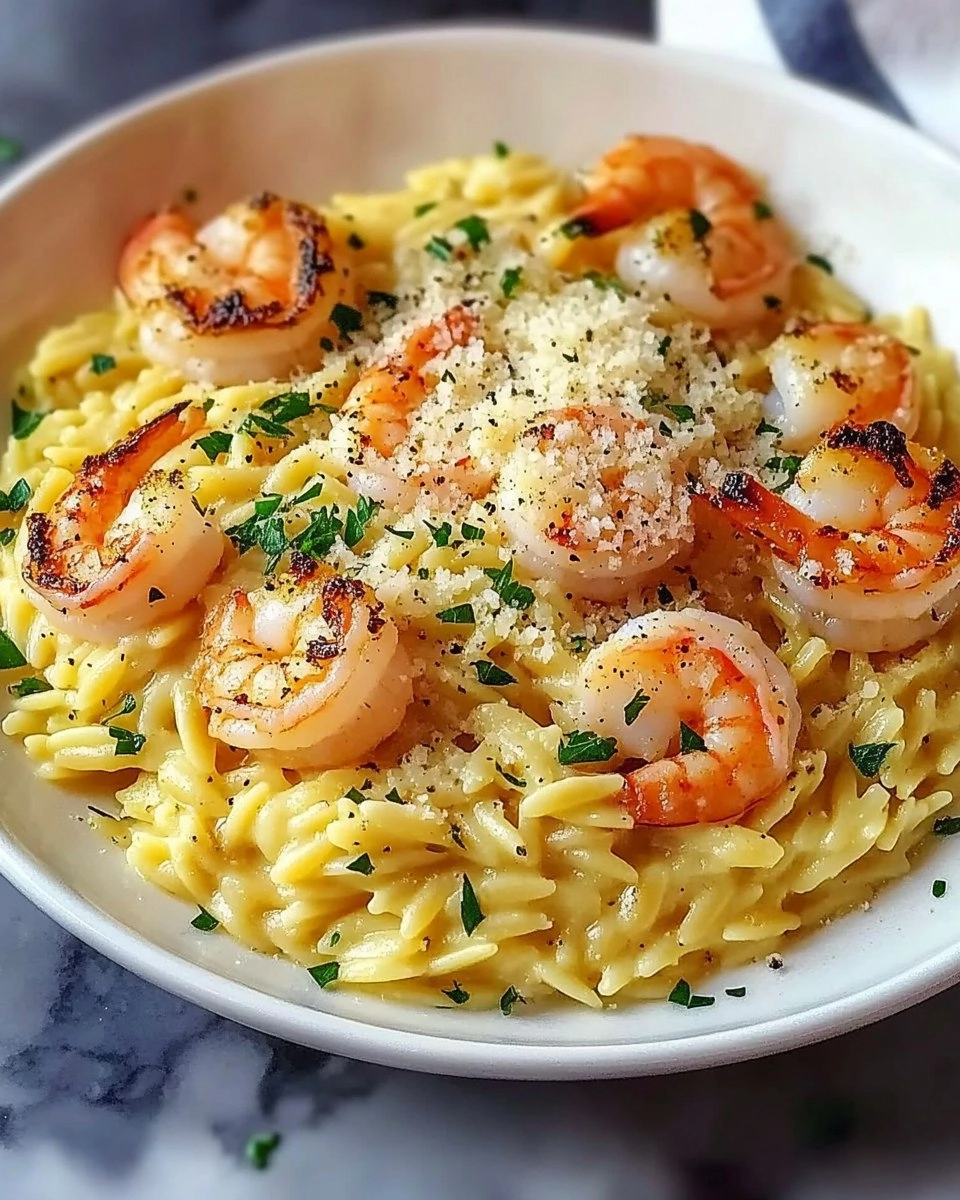 Parmesan Orzo with Shrimp