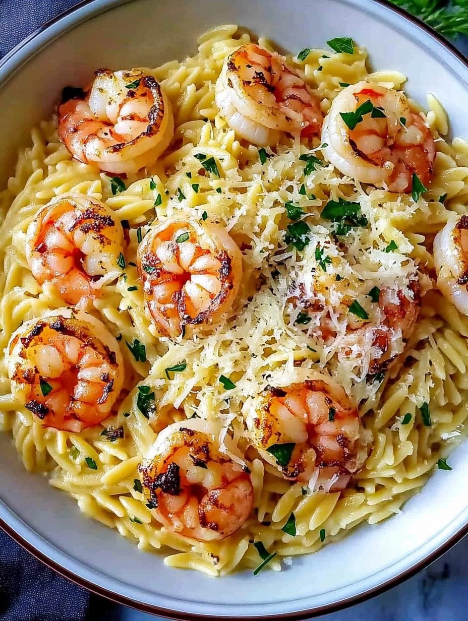 Parmesan Orzo with Shrimp