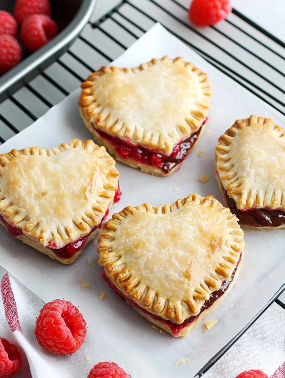Raspberry Nutella Heart Pies