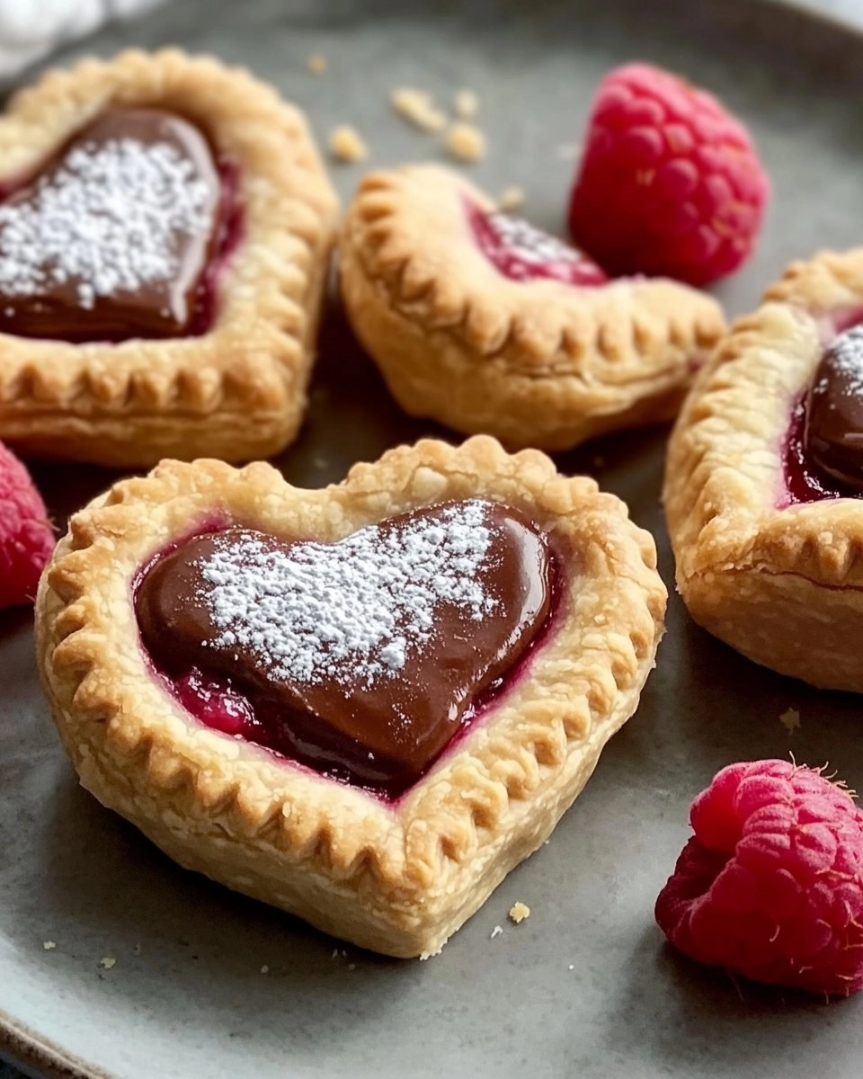 Raspberry Nutella Heart Pies