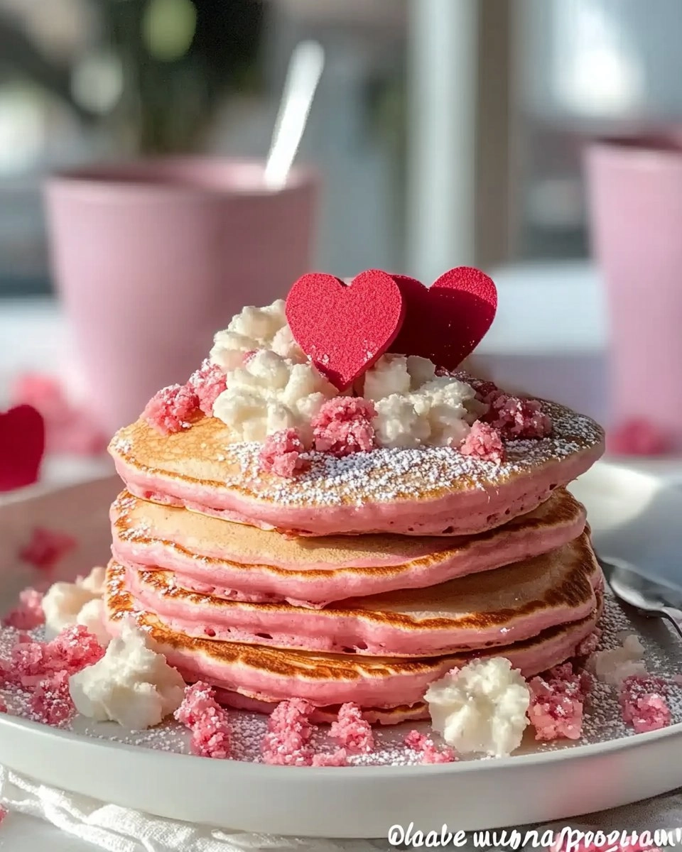 Romantic Brunch Ideas Pink Pancakes