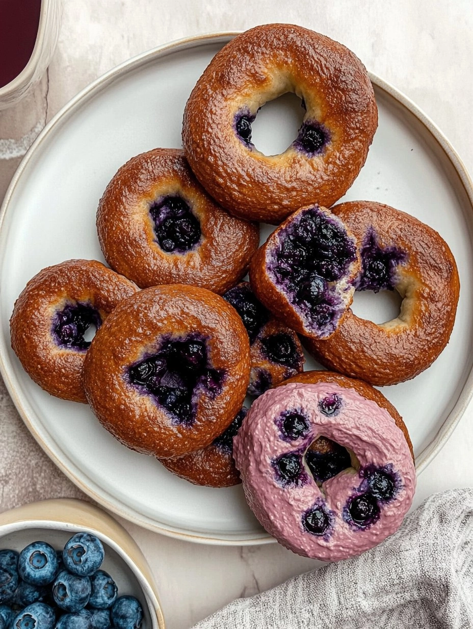 Valentine Homemade Blueberry Bagels (Real Flavor)
