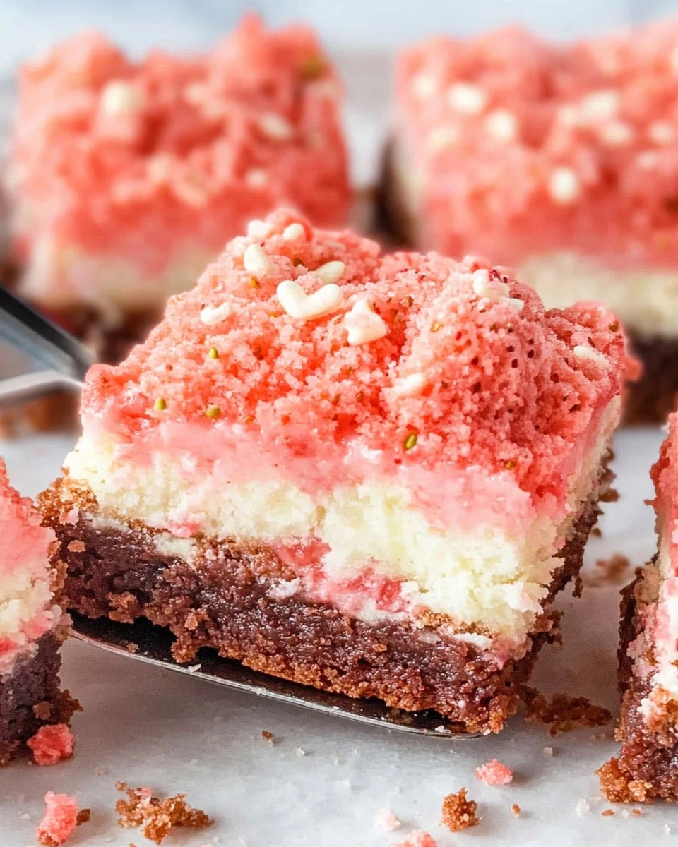 Valentine Strawberry Shortcake Brownies
