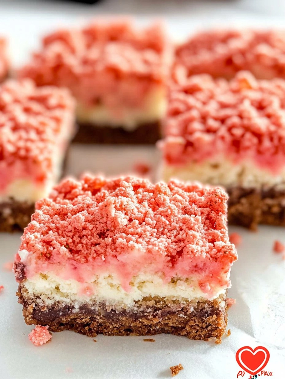 Valentine Strawberry Shortcake Brownies