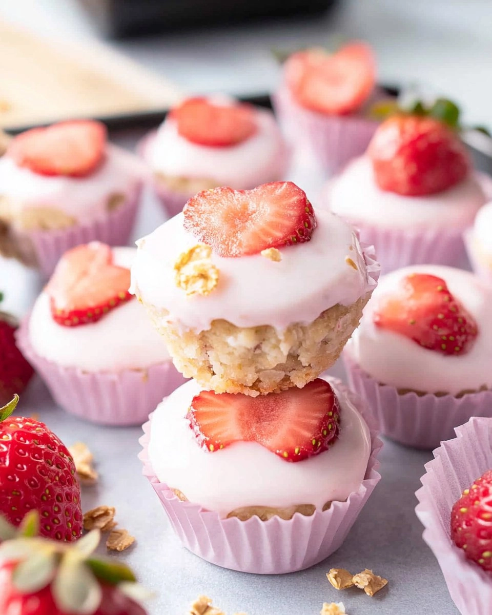 Valentine strawberry yogurt bites