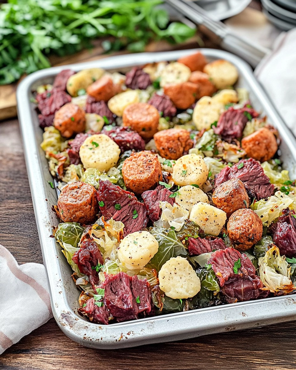 Corned Beef & Cabbage Sheet-Pan Dinner (No Boiling Pot Required) 95 Corned Beef & Cabbage Sheet-Pan Dinner (No Boiling Pot Required)