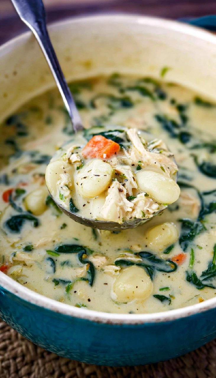 Creamy Chicken & Gnocchi Soup with Spinach 122 Creamy Chicken & Gnocchi Soup with Spinach