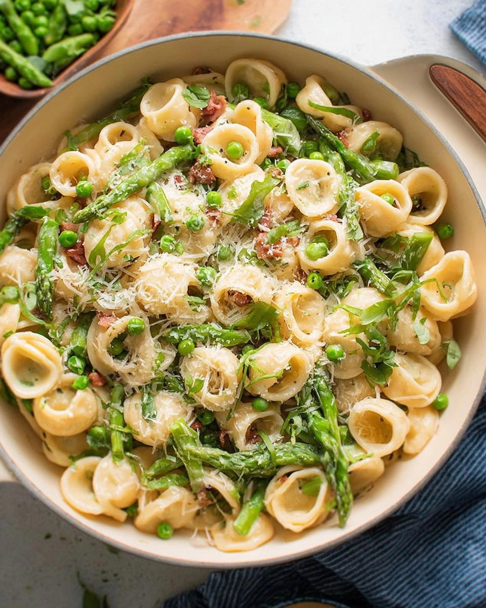 Creamy Lemon Asparagus Pasta with Peas & Parmesan