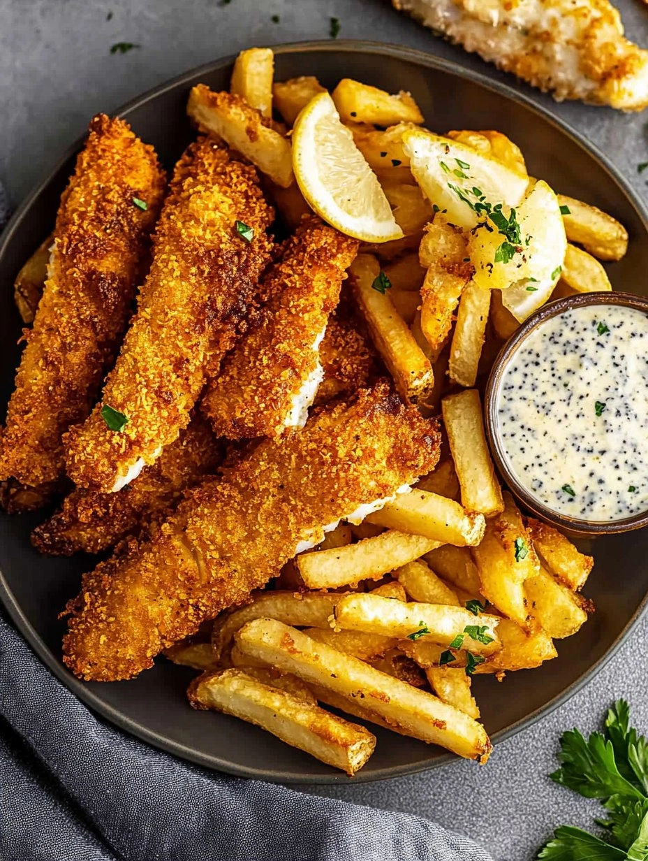 Crispy Baked Fish & Chips with Tartar Sauce