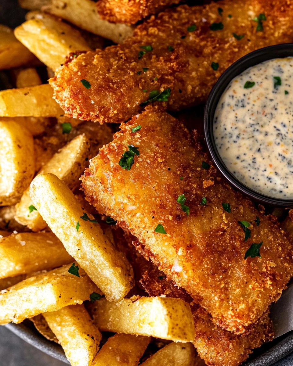 Crispy Baked Fish & Chips with Tartar Sauce