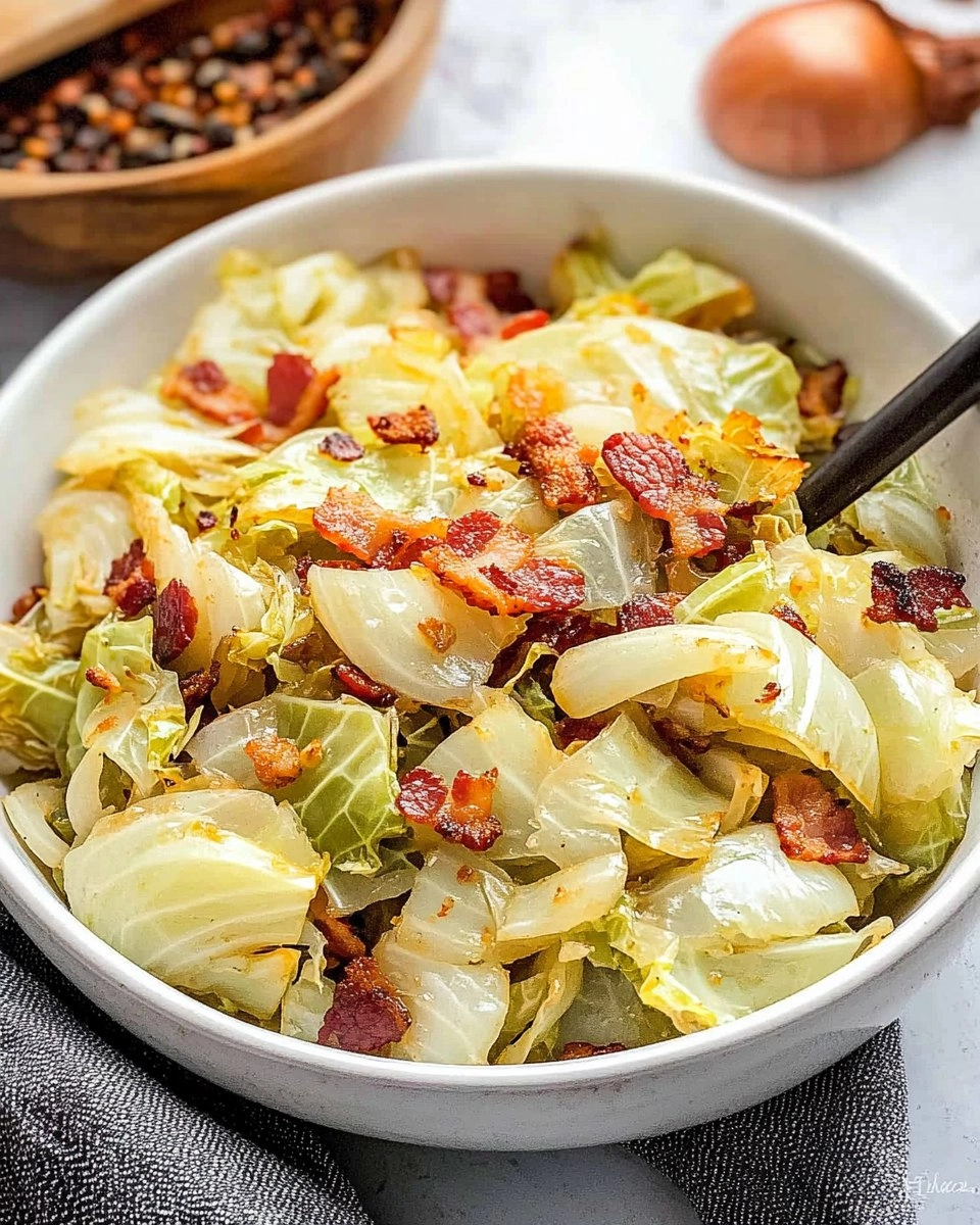 Crispy Pan-Fried Cabbage with Bacon & Onions