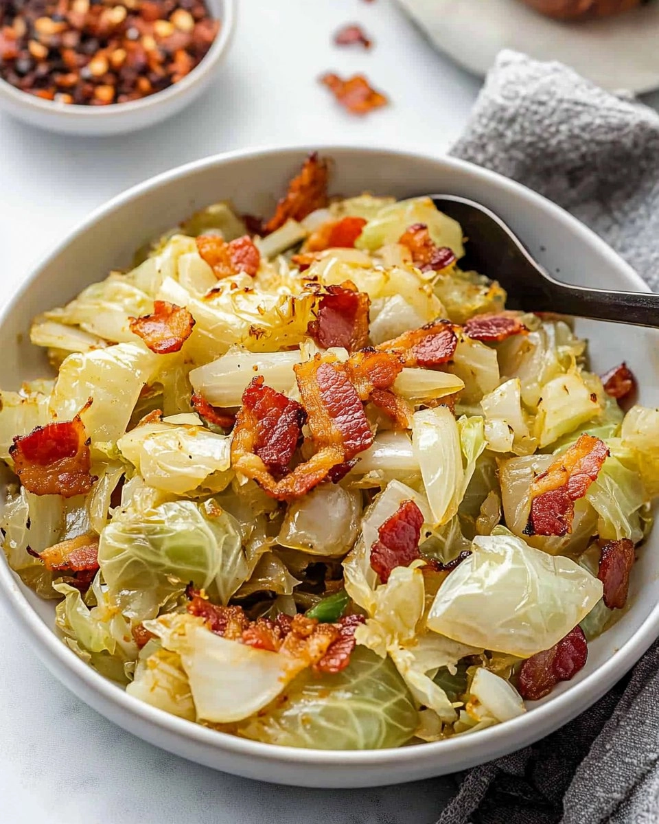 Crispy Pan-Fried Cabbage with Bacon & Onions