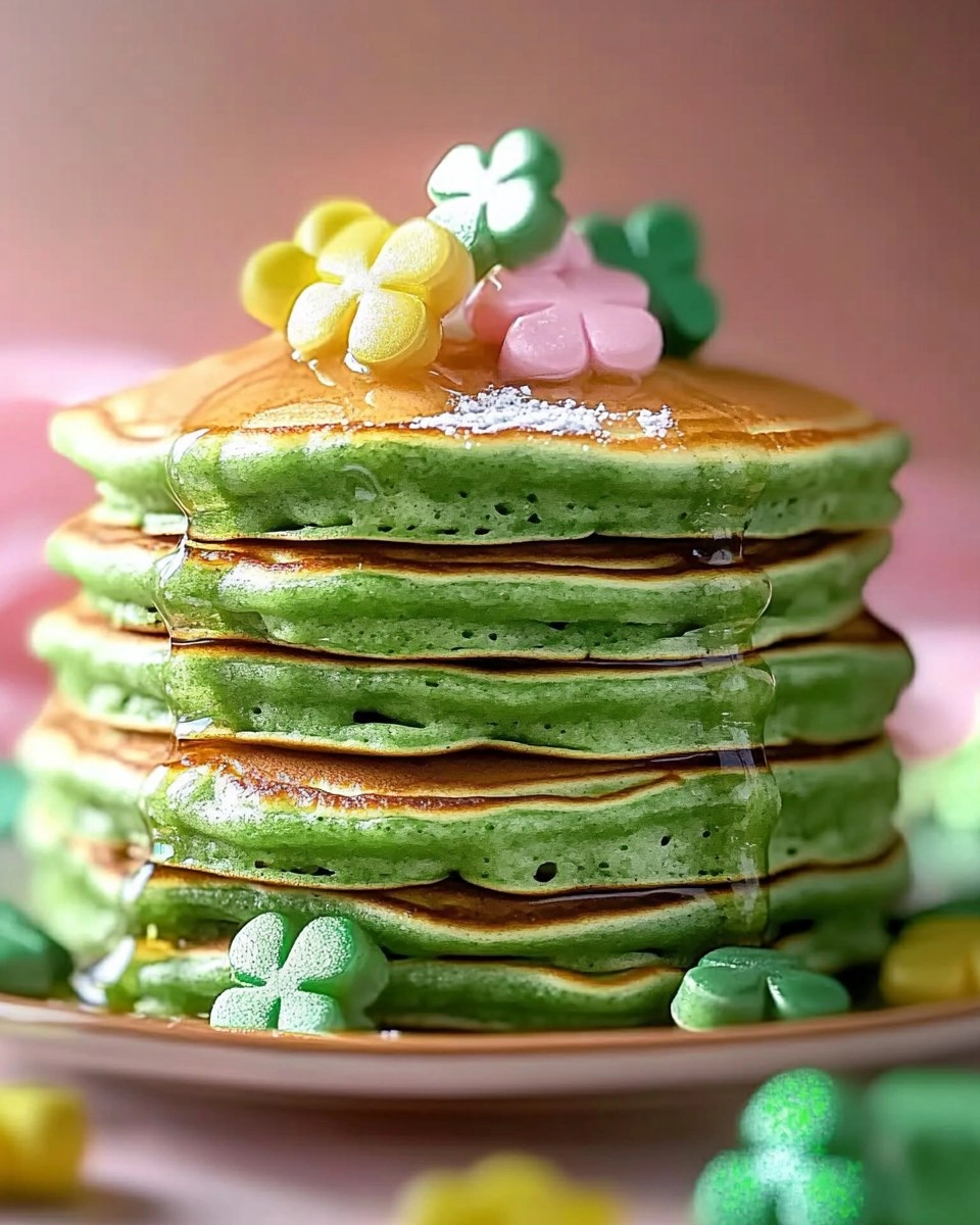 Fluffy St. Patricks Day Green Buttermilk Pancakes