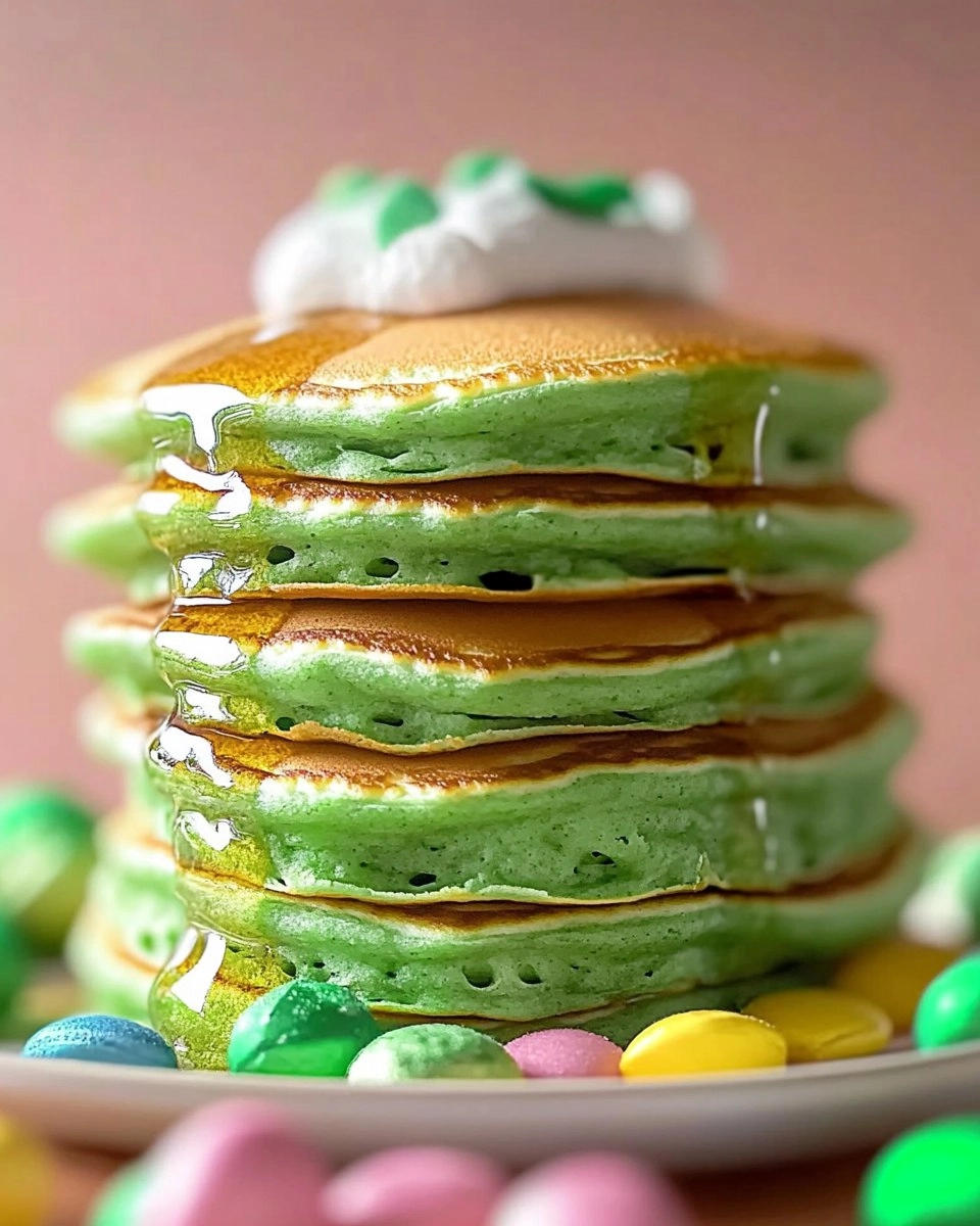 Fluffy St. Patricks Day Green Buttermilk Pancakes