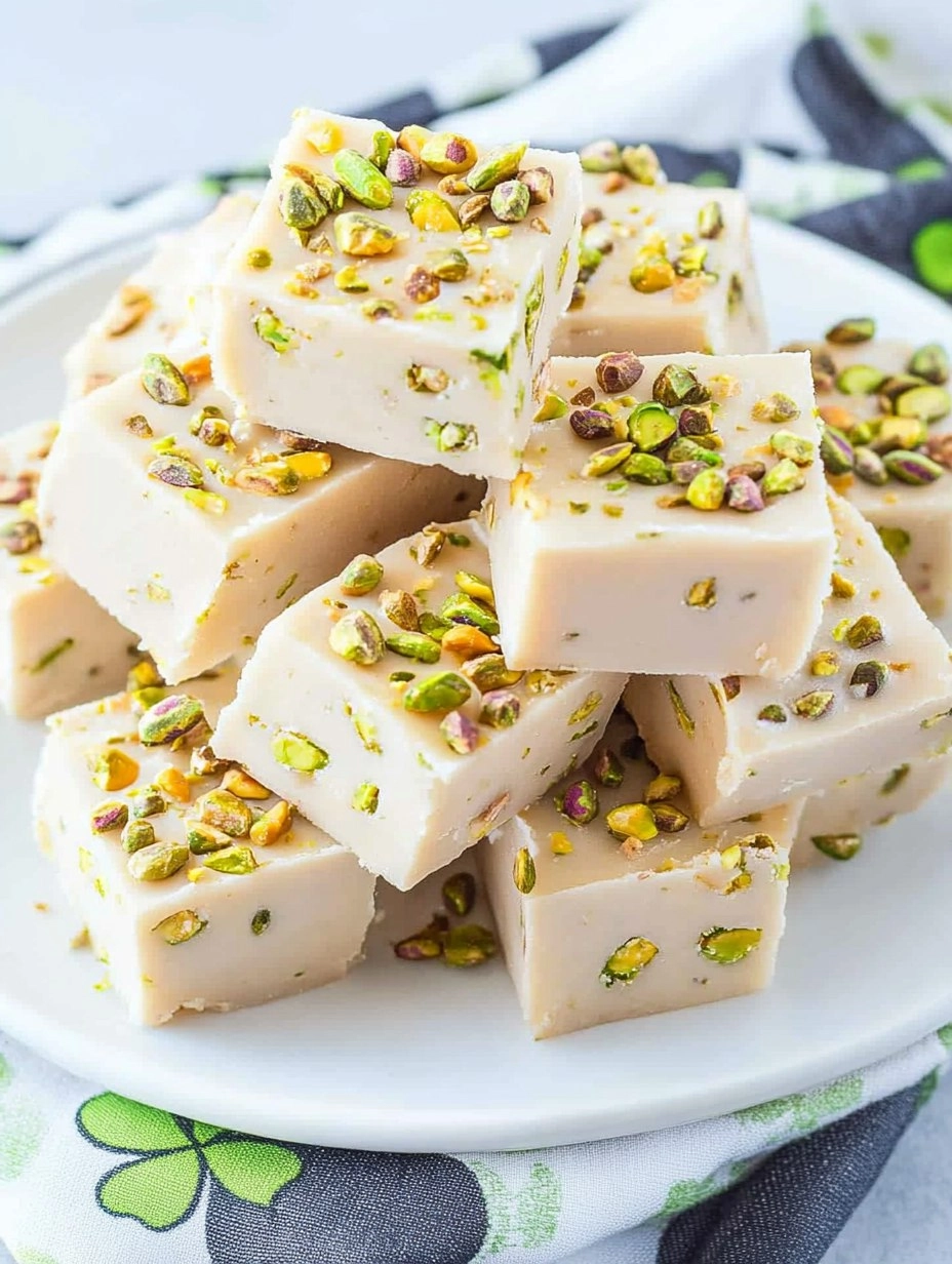 Leprechaun Pistachio Fudge (3-Ingredient No-Bake)