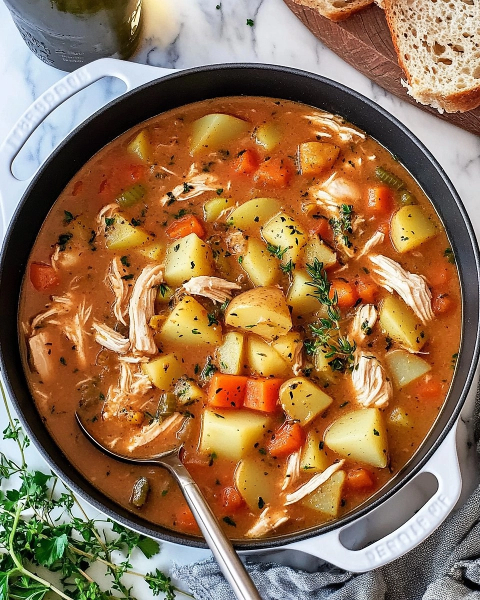 One-Pot Creamy Chicken & Potato Stew (Stovetop or Slow Cooker)