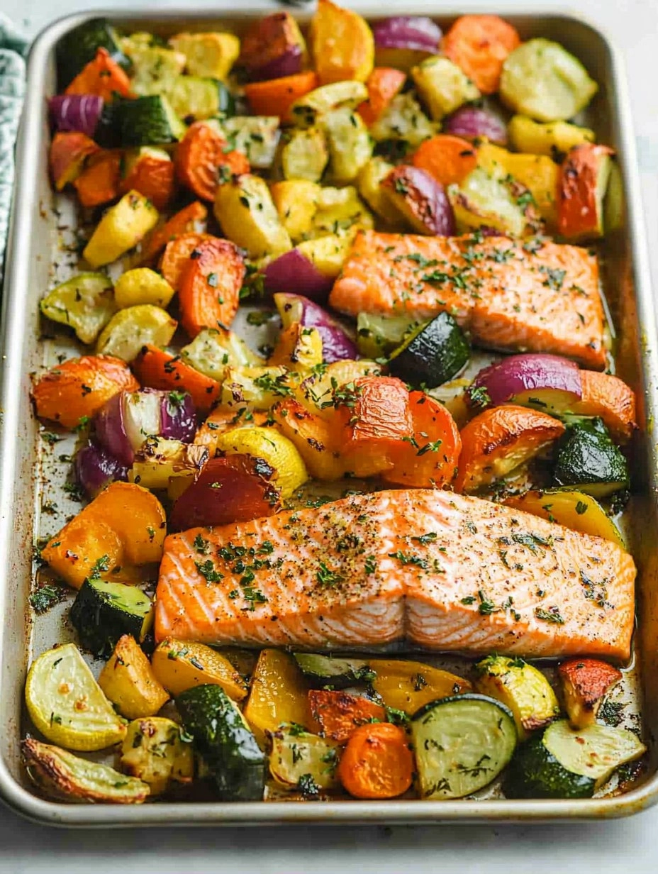 Sheet Pan Salmon | Baked Salmon with Roasted Vegetables
