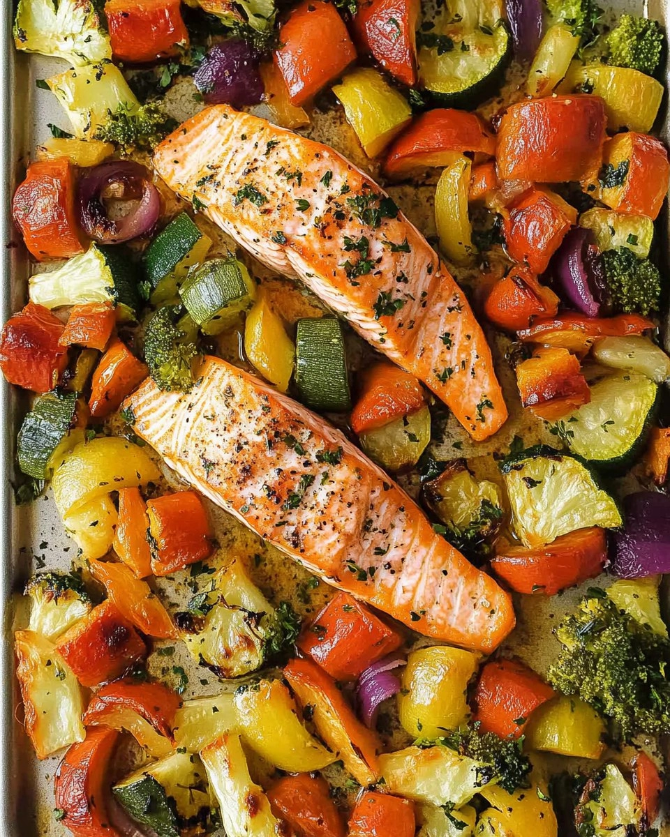 Sheet Pan Salmon | Baked Salmon with Roasted Vegetables