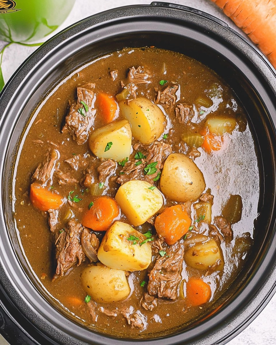 Slow Cooker Guinness Beef Stew with Potatoes & Carrots