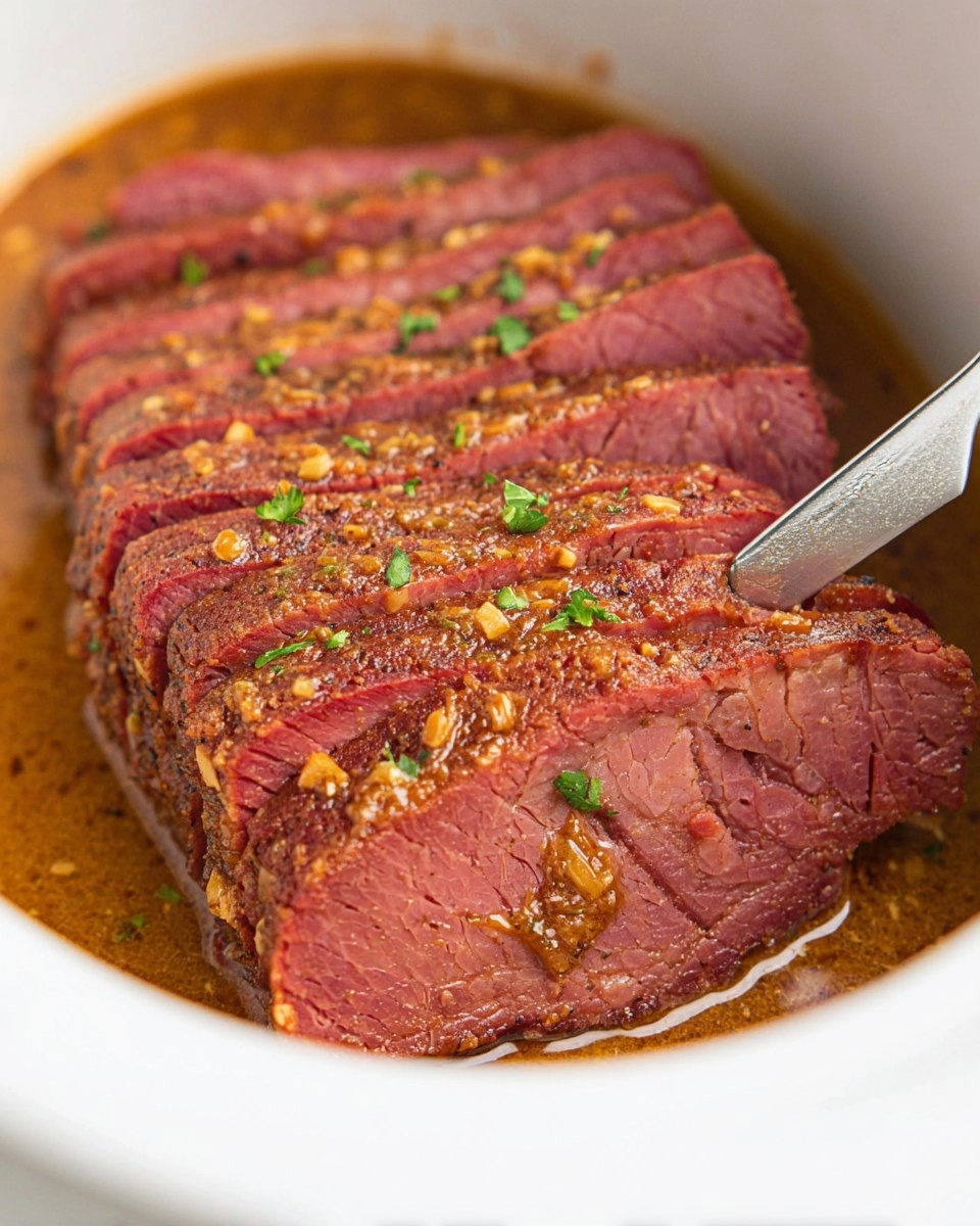 Slow Cooker Maple Mustard Corned Beef