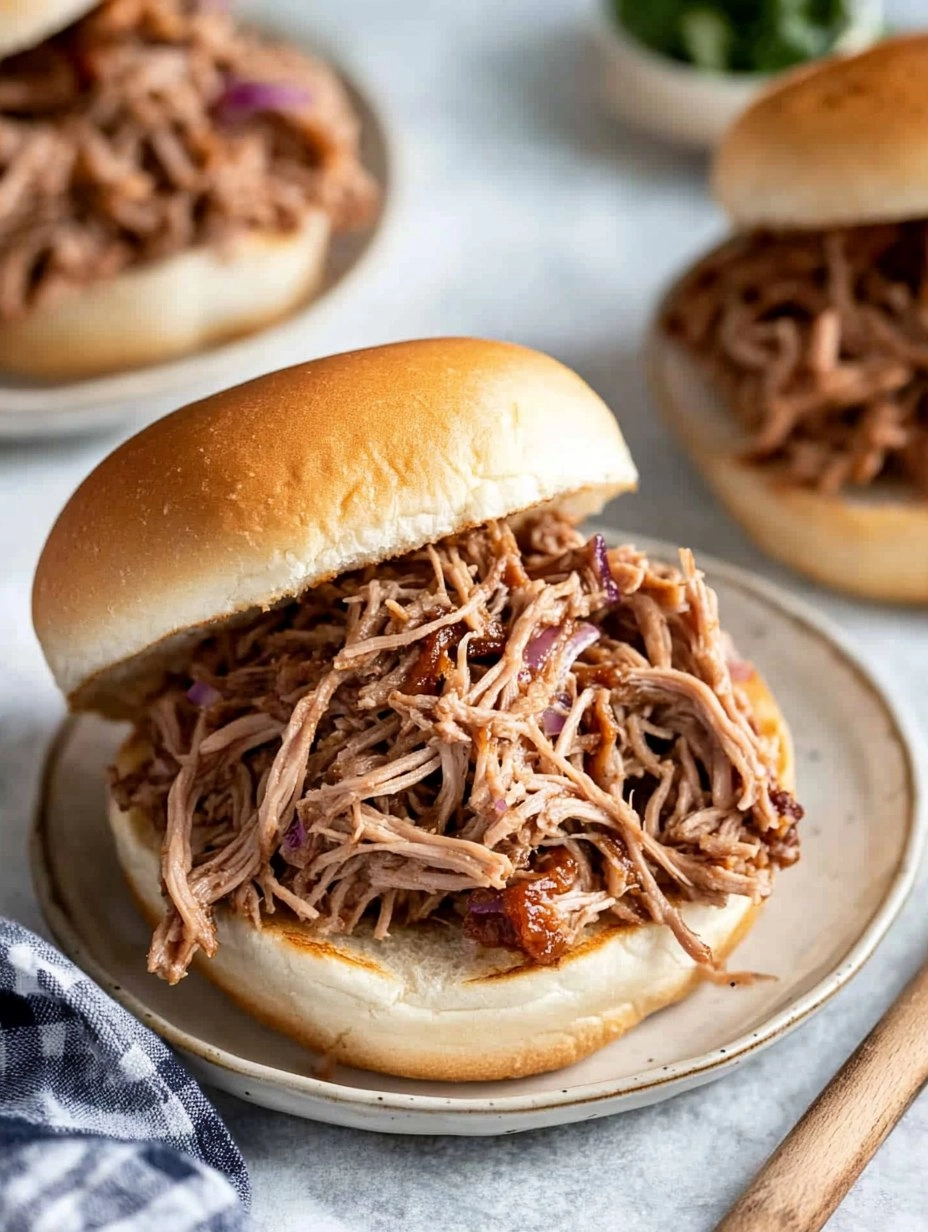 Slow Cooker Pulled Pork | Tender Shredded Pork Sandwiches