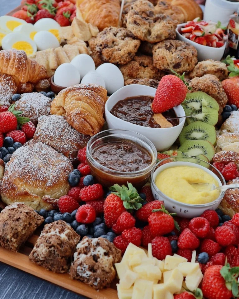 Spring-Brunch-Board-with-Eggs-Pastries-Fruit-Dips-Recipe