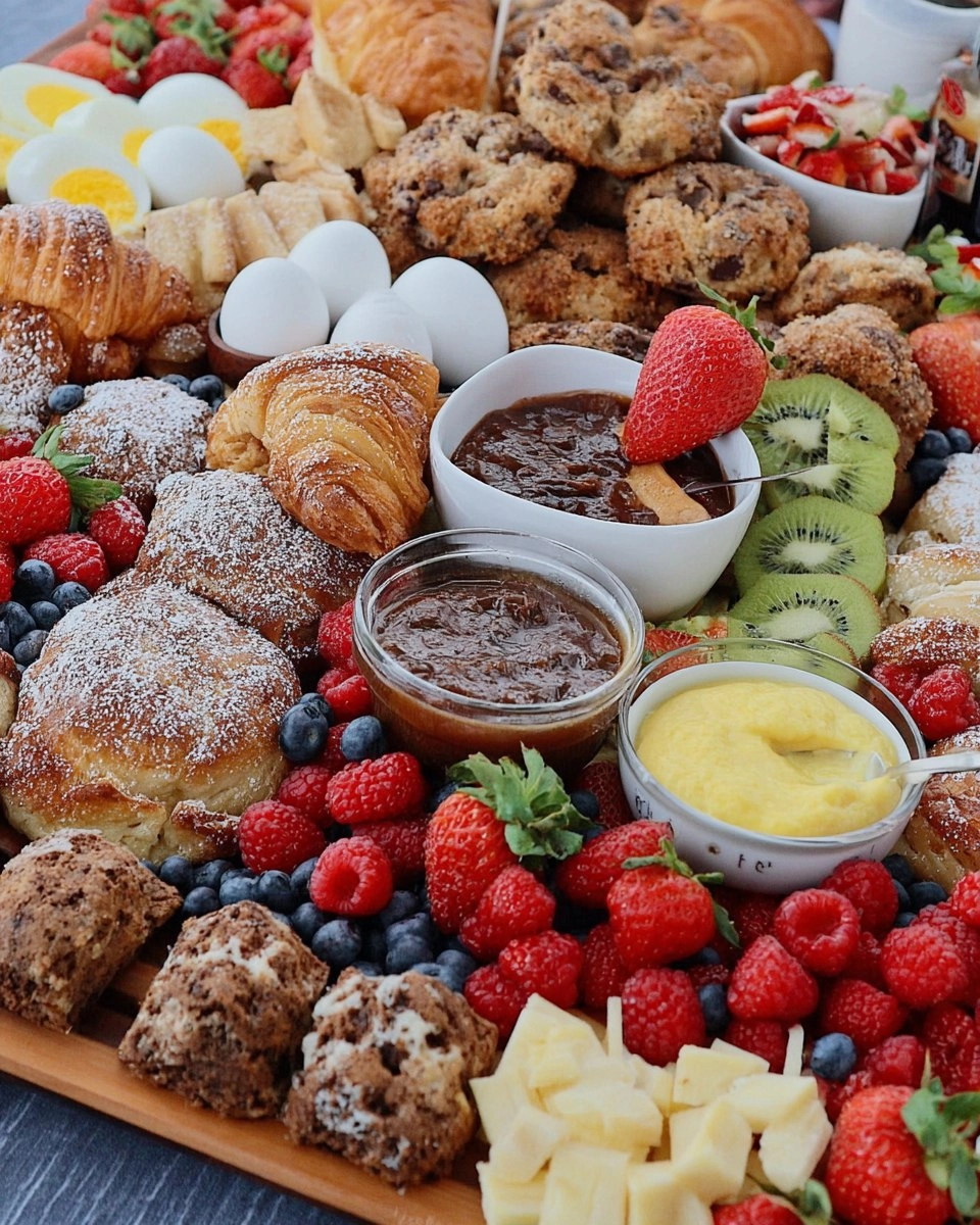 Spring Brunch Board with Eggs, Pastries, Fruit & Dips 10 Spring-Brunch-Board-with-Eggs-Pastries-Fruit-Dips-Recipe