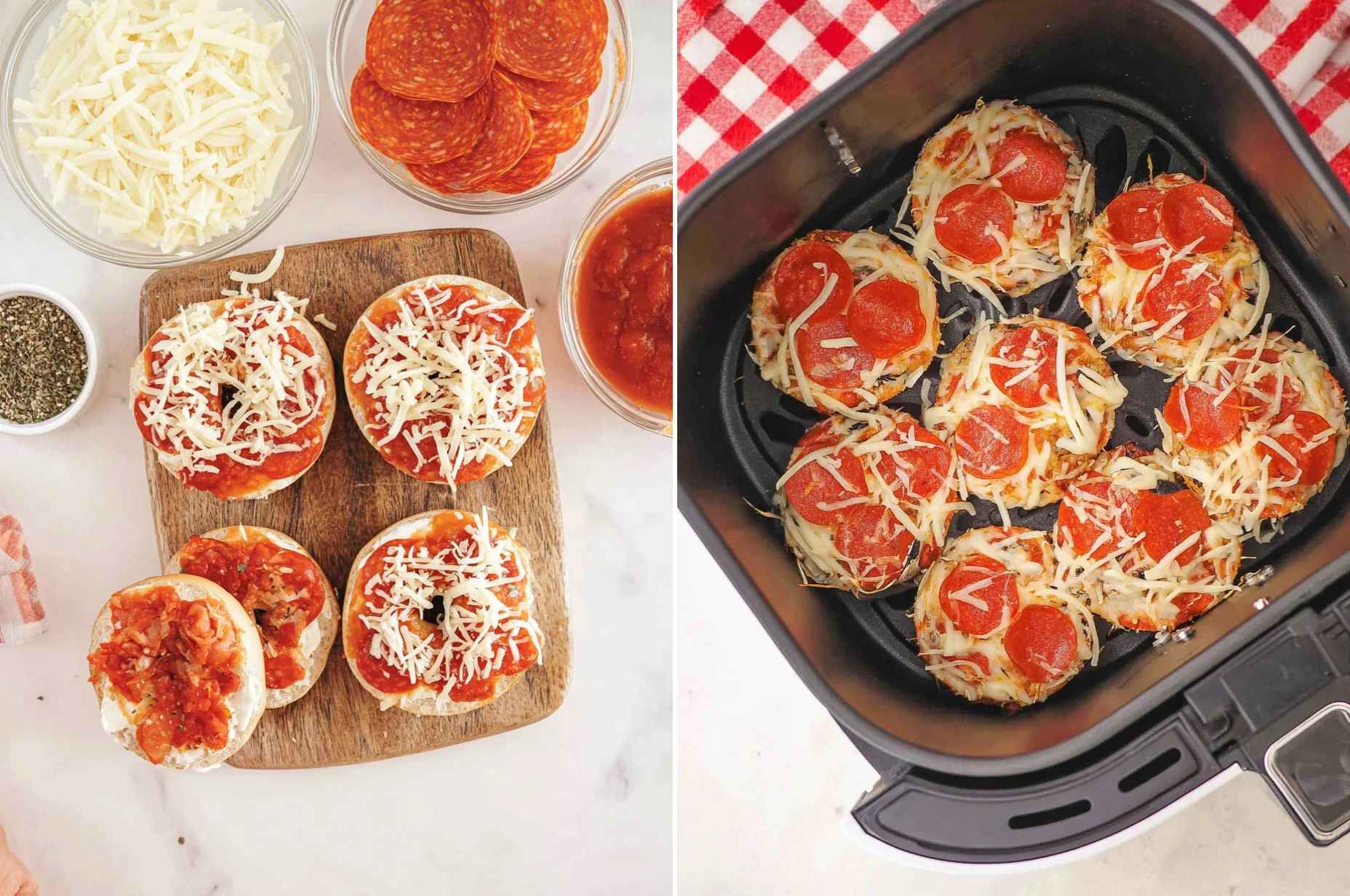 Air Fryer Bagel Pizza