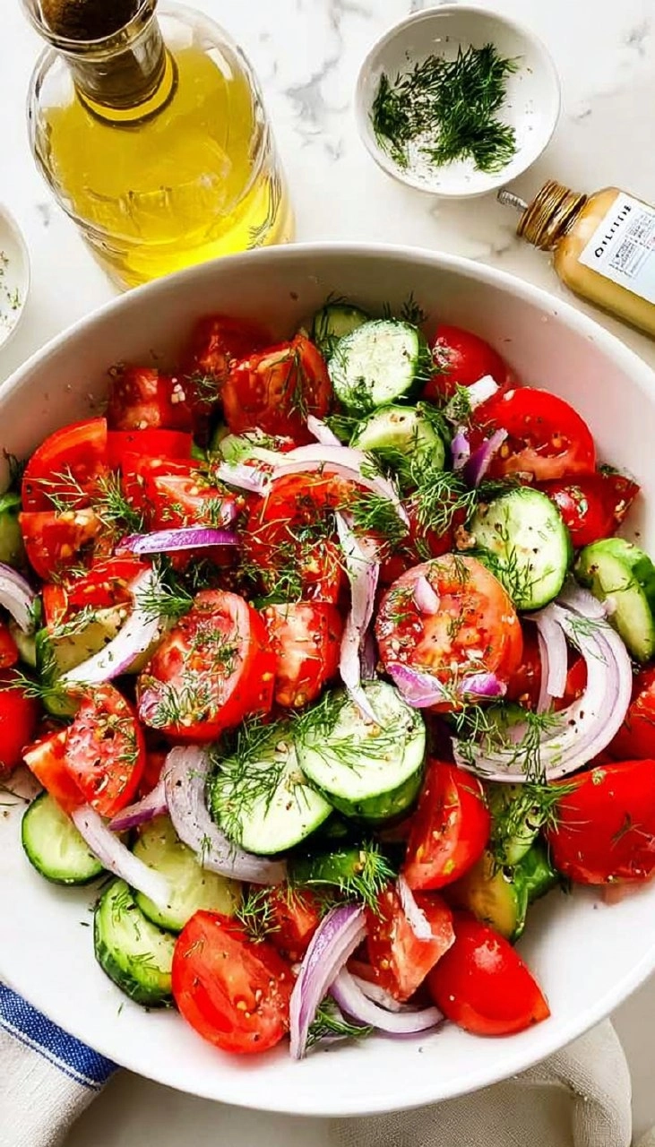 Easy Cucumber Tomato Dill Salad