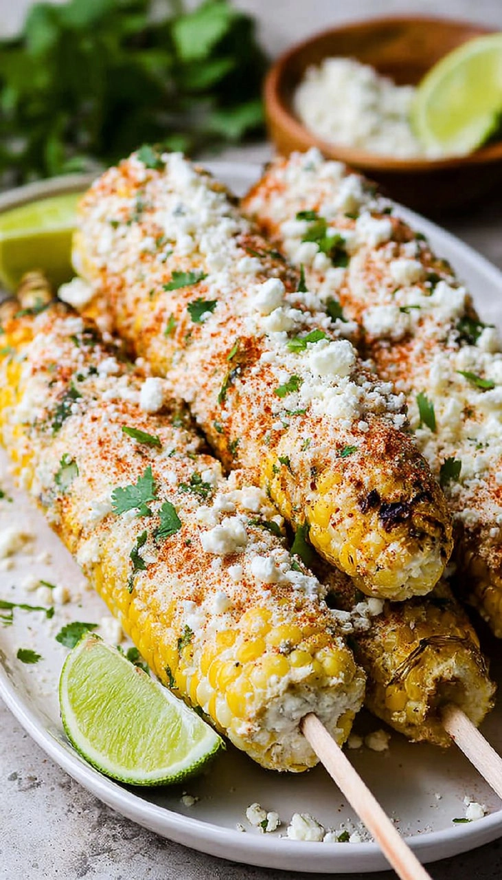 Elote | Grilled Mexican Street Corn with Cotija Cheese & Chili Lime