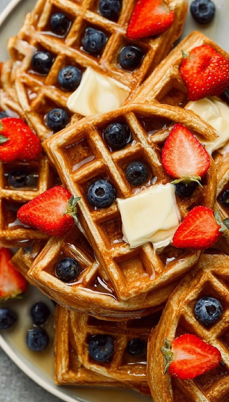 Fluffy Whole Wheat Waffles