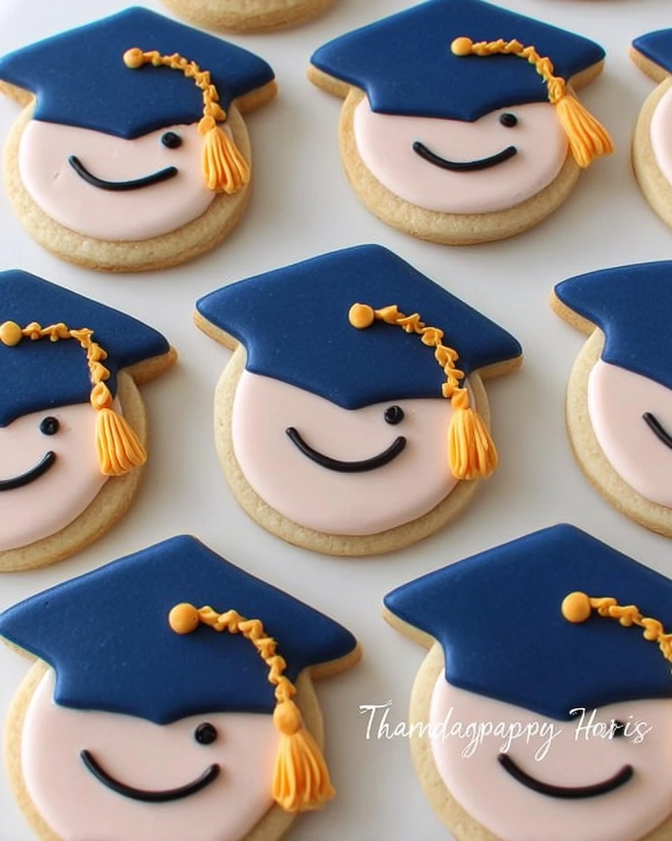 Graduation Cap & Diploma Sugar Cookies