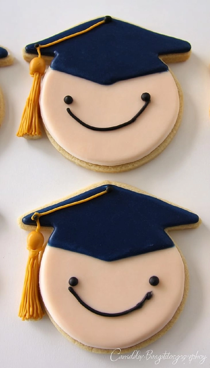 Graduation Cap & Diploma Sugar Cookies