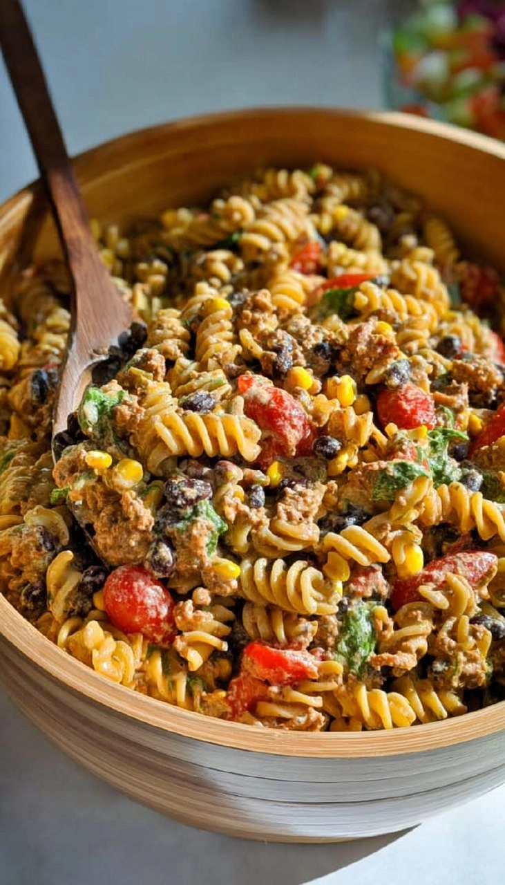 Healthy Taco Pasta Salad (Meal-Prep Friendly)