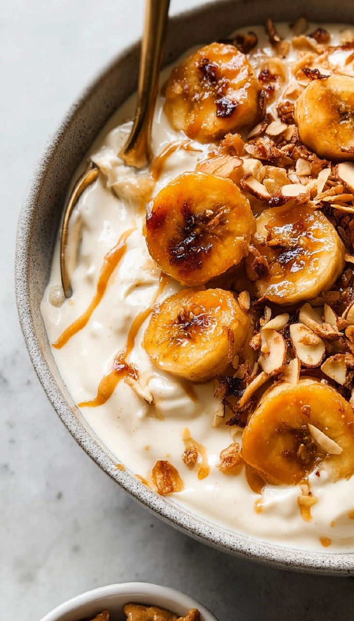 High-Protein Caramelized Banana Yogurt Bowl