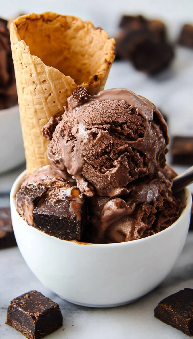 No Churn Chocolate Fudge Brownie Ice Cream